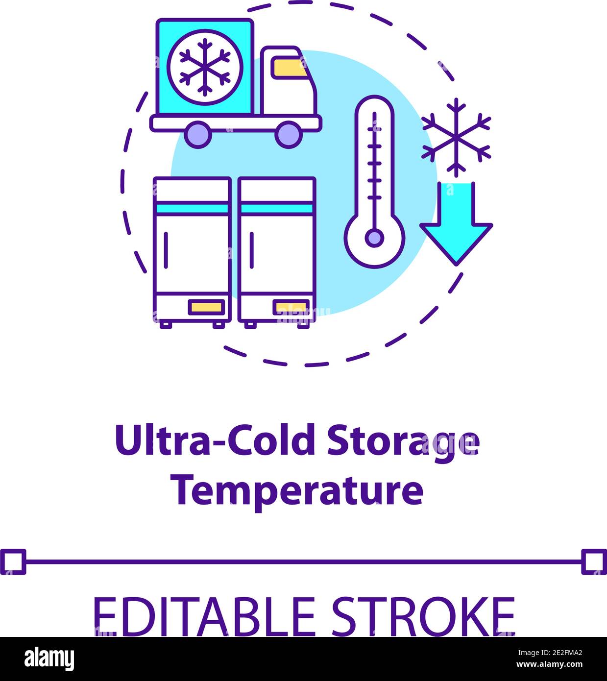 Icono de concepto de temperatura de almacenamiento ultra frío Imagen Vector  de stock - Alamy