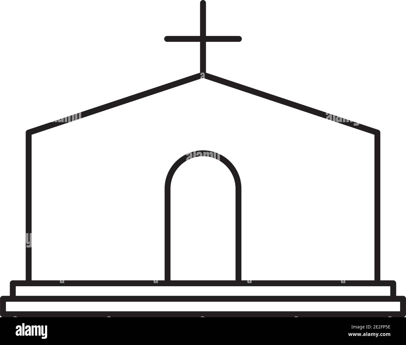 iglesia edificio icono sobre fondo blanco, estilo de línea, ilustración vectorial Ilustración del Vector