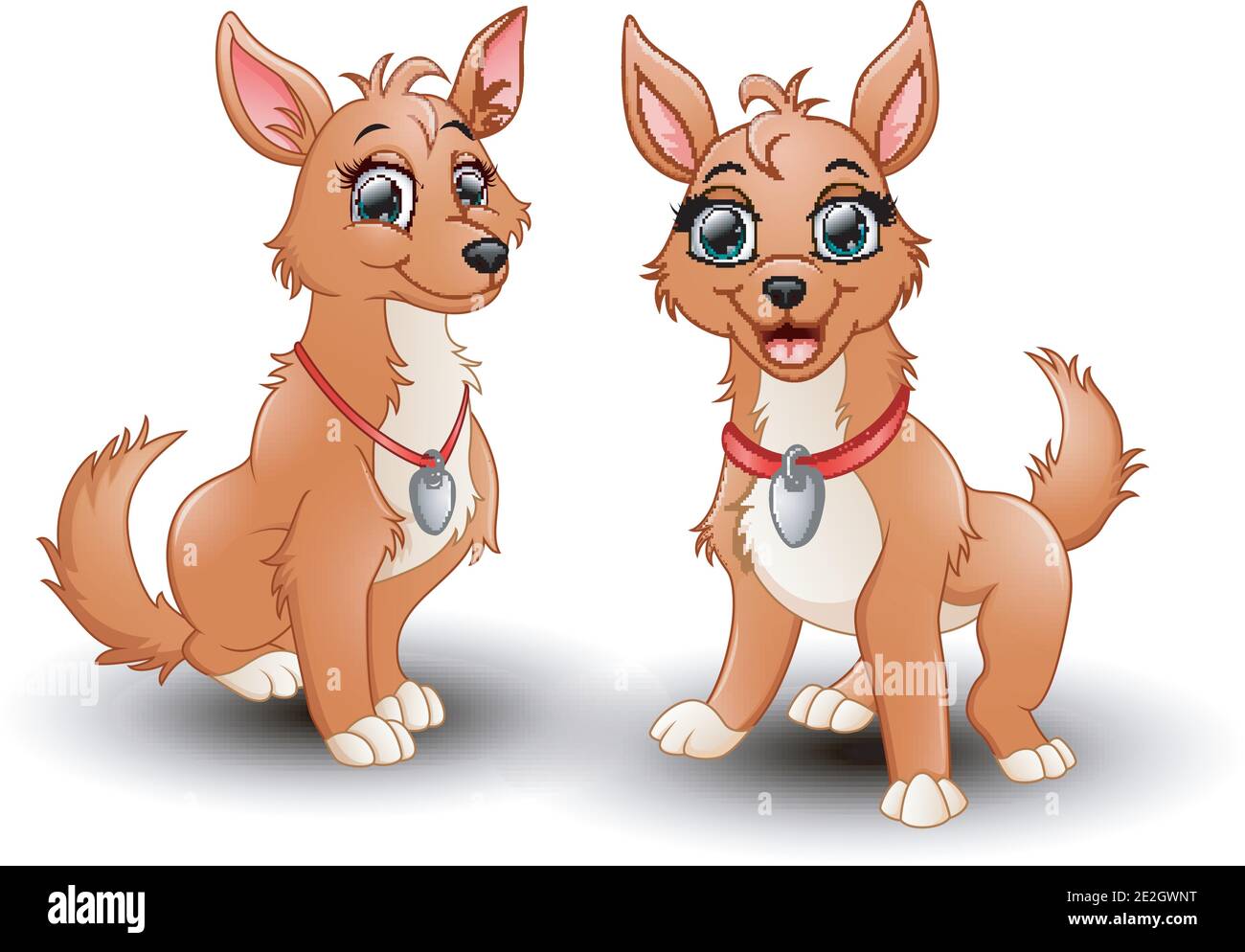 Ilustración vectorial de perros adorables dibujos animados Imagen Vector de  stock - Alamy
