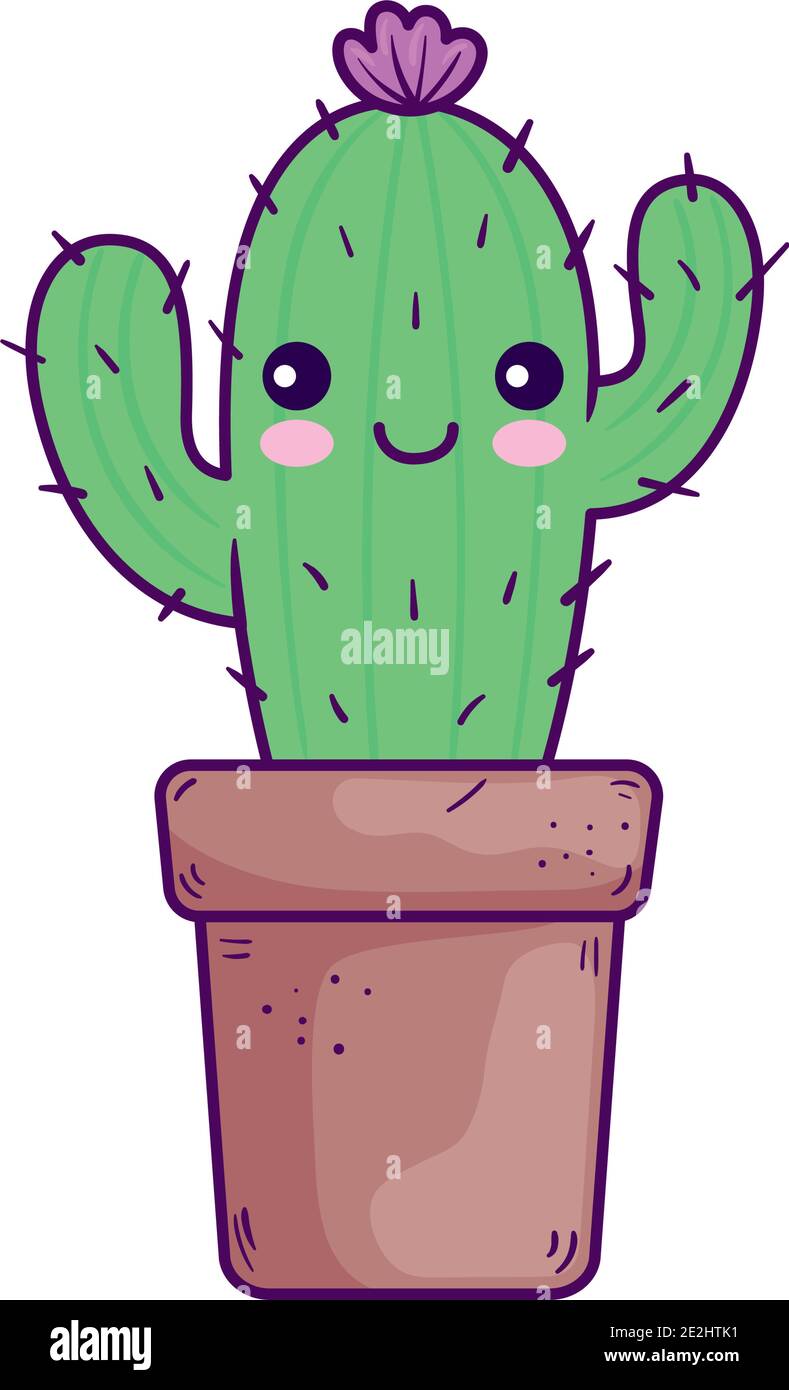 Diseño de vectores de dibujos animados de cactus kawaii Imagen Vector de  stock - Alamy