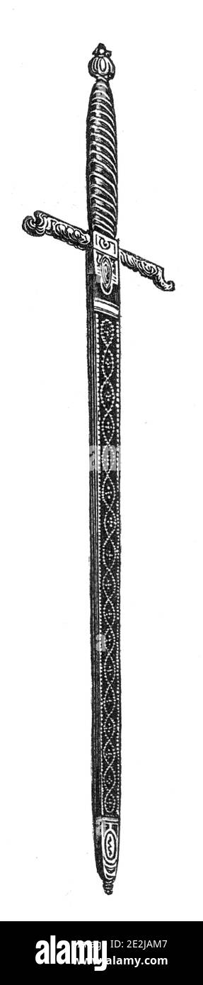 La Espada de la Perla, 1844. Espada ceremonial del Señor Alcalde de la  Ciudad de Londres. 'La espada mide cuatro pies. La vaina es de oro, con  perlas, y el mango de