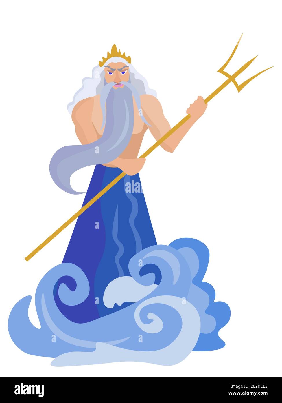 Ilustración vectorial del dios Olímpico griego del mar Poseidón Ilustración del Vector