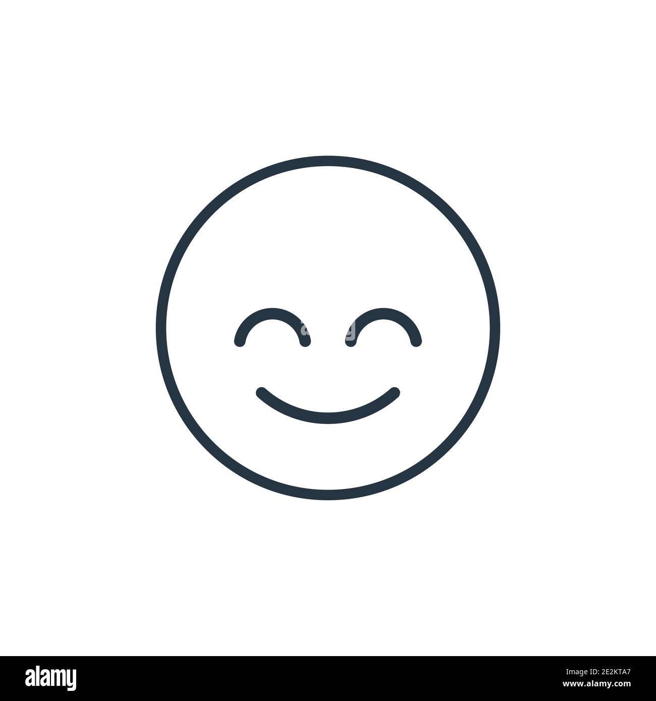 Icono De Vector De Contorno De Emoji En Calma Línea Fina Negro Icono