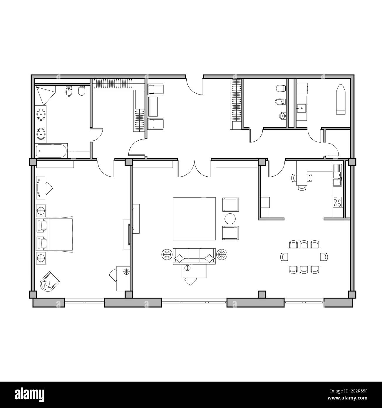 Arquitectura vista cenital muebles Imágenes de stock en blanco y negro -  Alamy