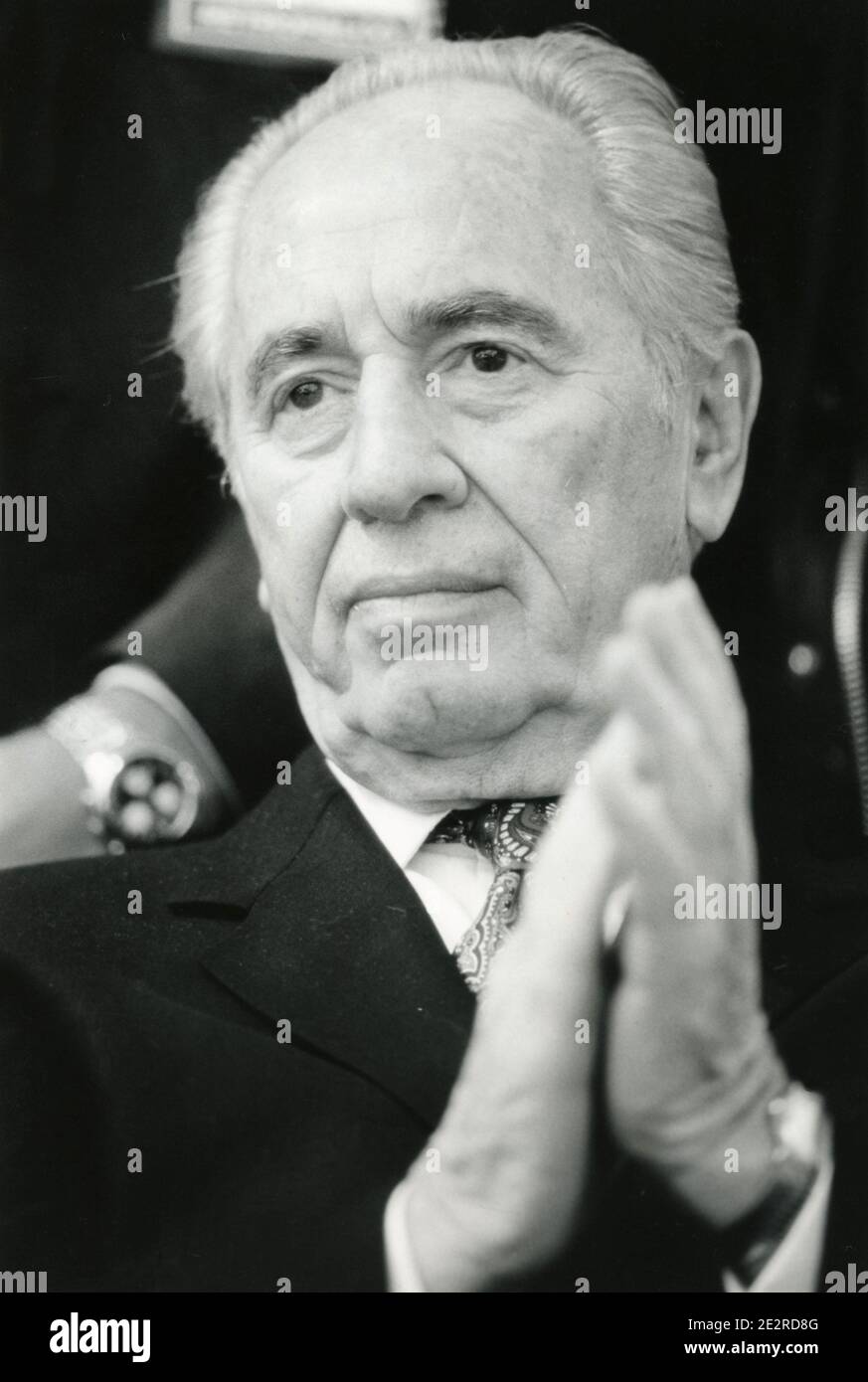 Político israelí, ex Presidente, y primer Ministro Shimon Peres, 2000 Foto de stock