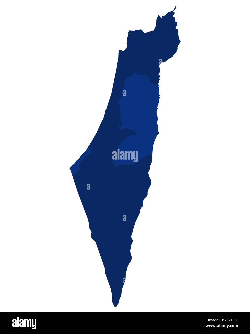 Mapa de Israel y Palestina en color azul Fotografía de stock Alamy