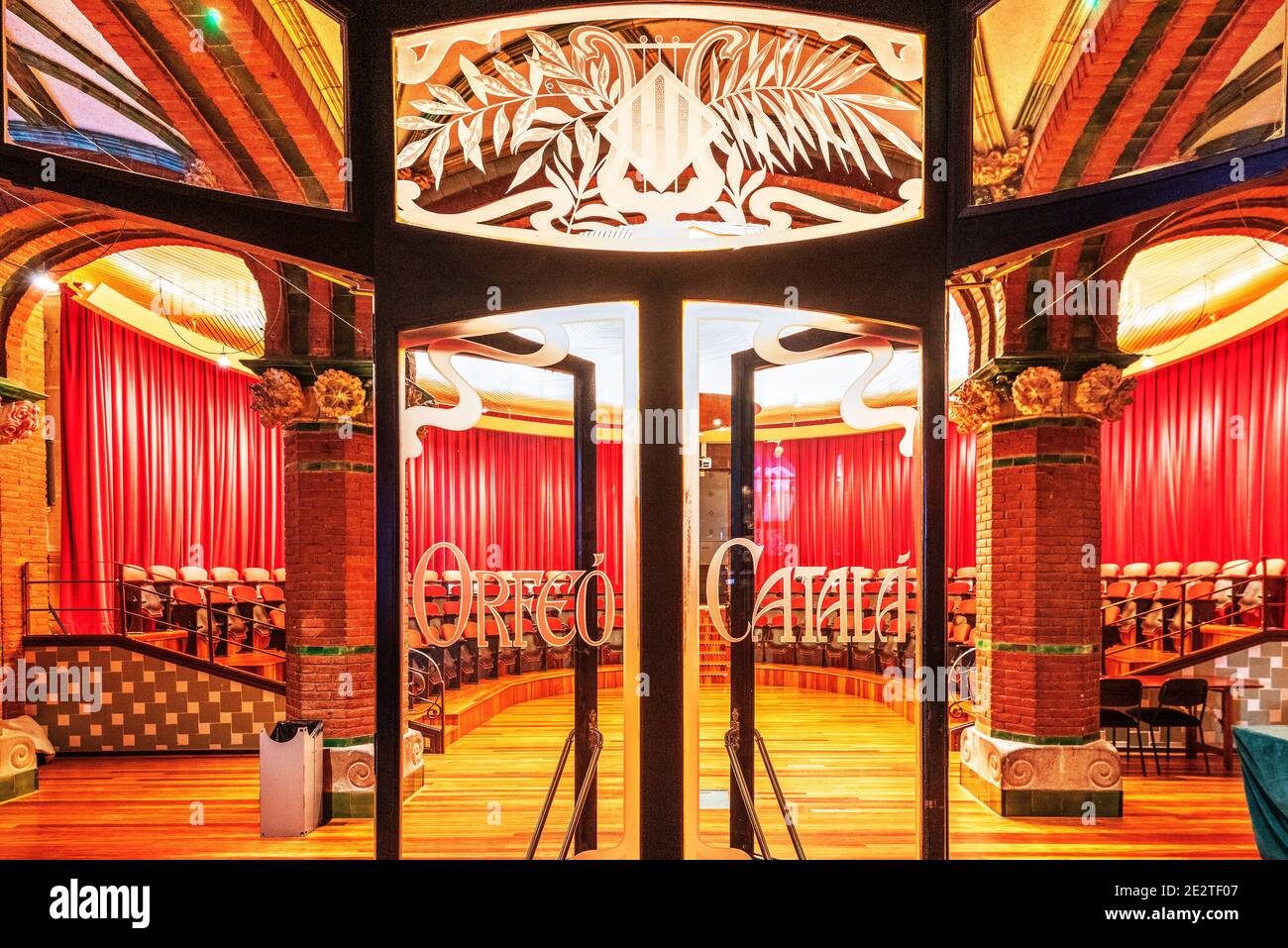 Sala de conciertos Orfeo Catala, Sala de conciertos Palacio de Música Catalana, Barcelona, Cataluña, España Foto de stock