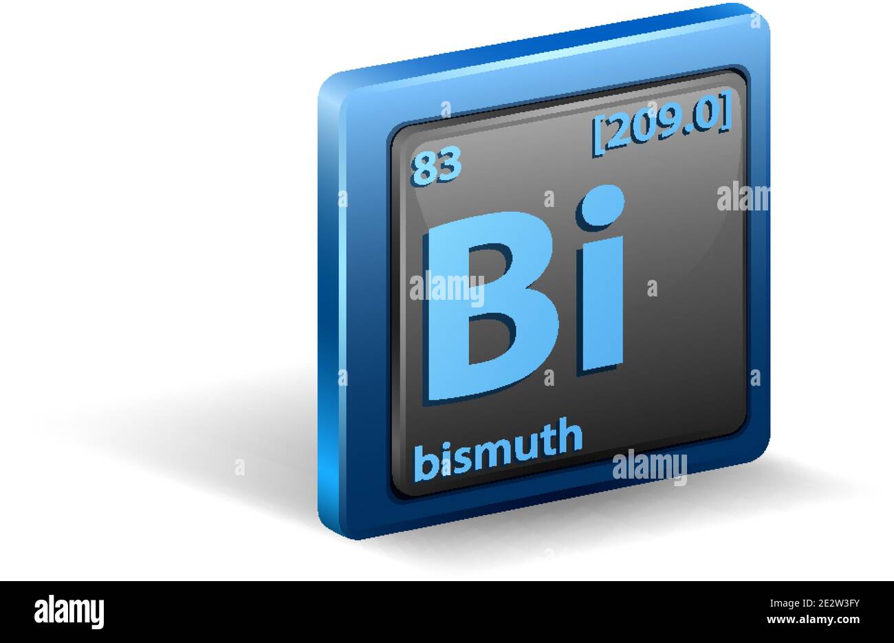 Elemento Químico De Bismuto. El Bismuto Es El Elemento Más Natural  Diamagnético. Icono De Color Con El Número Atómico Y El Peso Atómico.  Elemento Químico De La Tabla Periódica. Ilustraciones svg, vectoriales