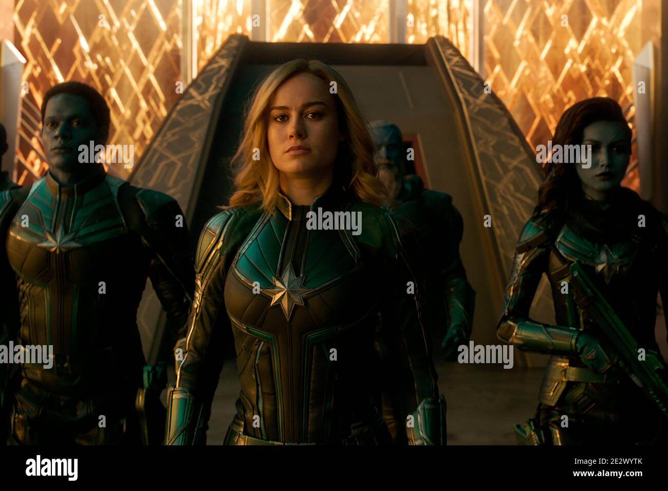 MARAVILLA CAPITÁN de los estudios de Marvel. Protagonizada por Brie Larson como Capitán Marvel / Carol Danvers Foto de stock