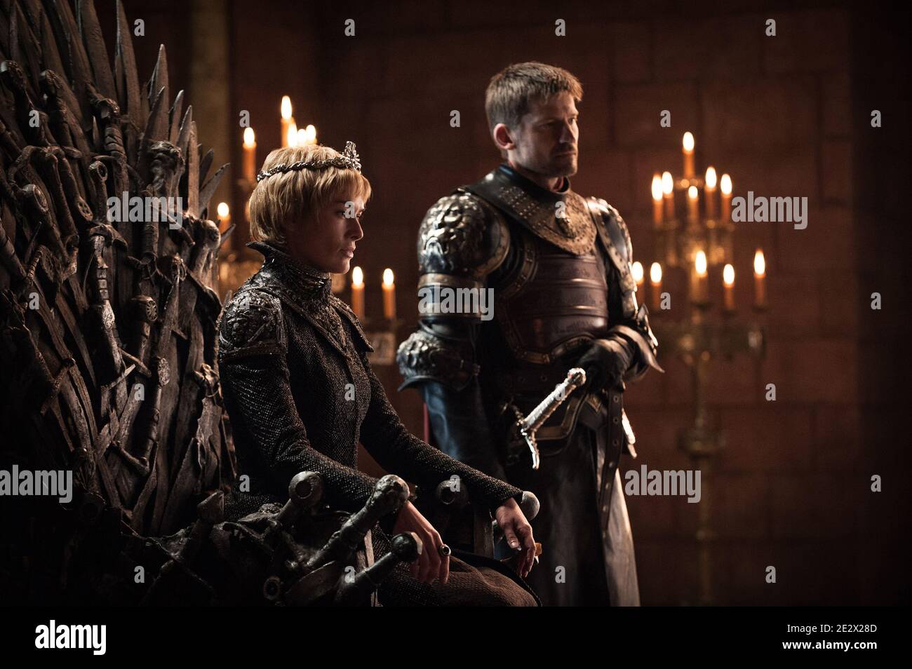 Juego de Tronos - Temporada 7: Nikolaj Coster-Waldau (Jamie Lannister) y Lena Headey (Cersei Lannister) Foto de stock