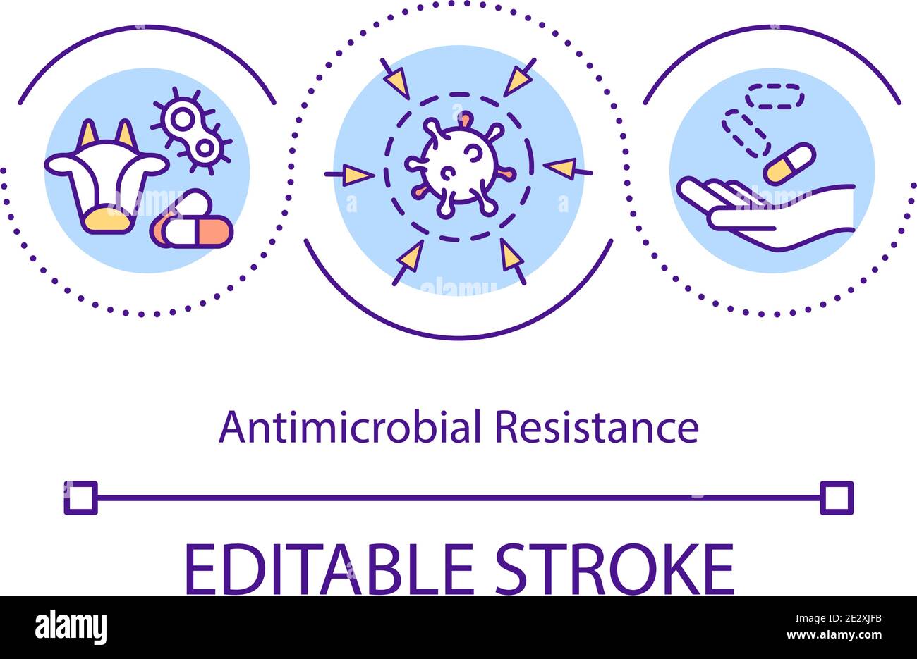Icono de concepto de resistencia antimicrobiana Ilustración del Vector