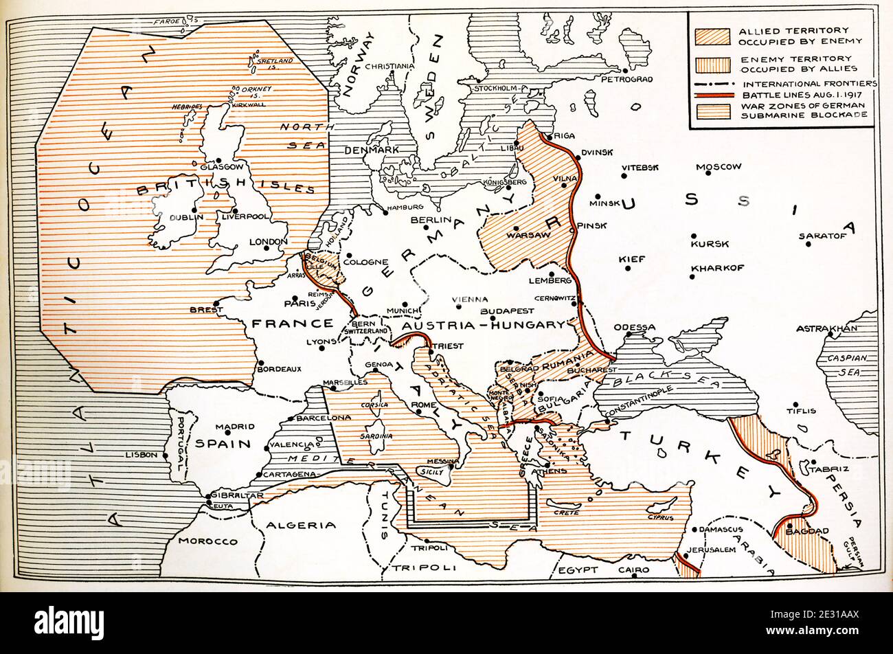 Mapa batalla frentes gran guerra fotografías e imágenes de alta