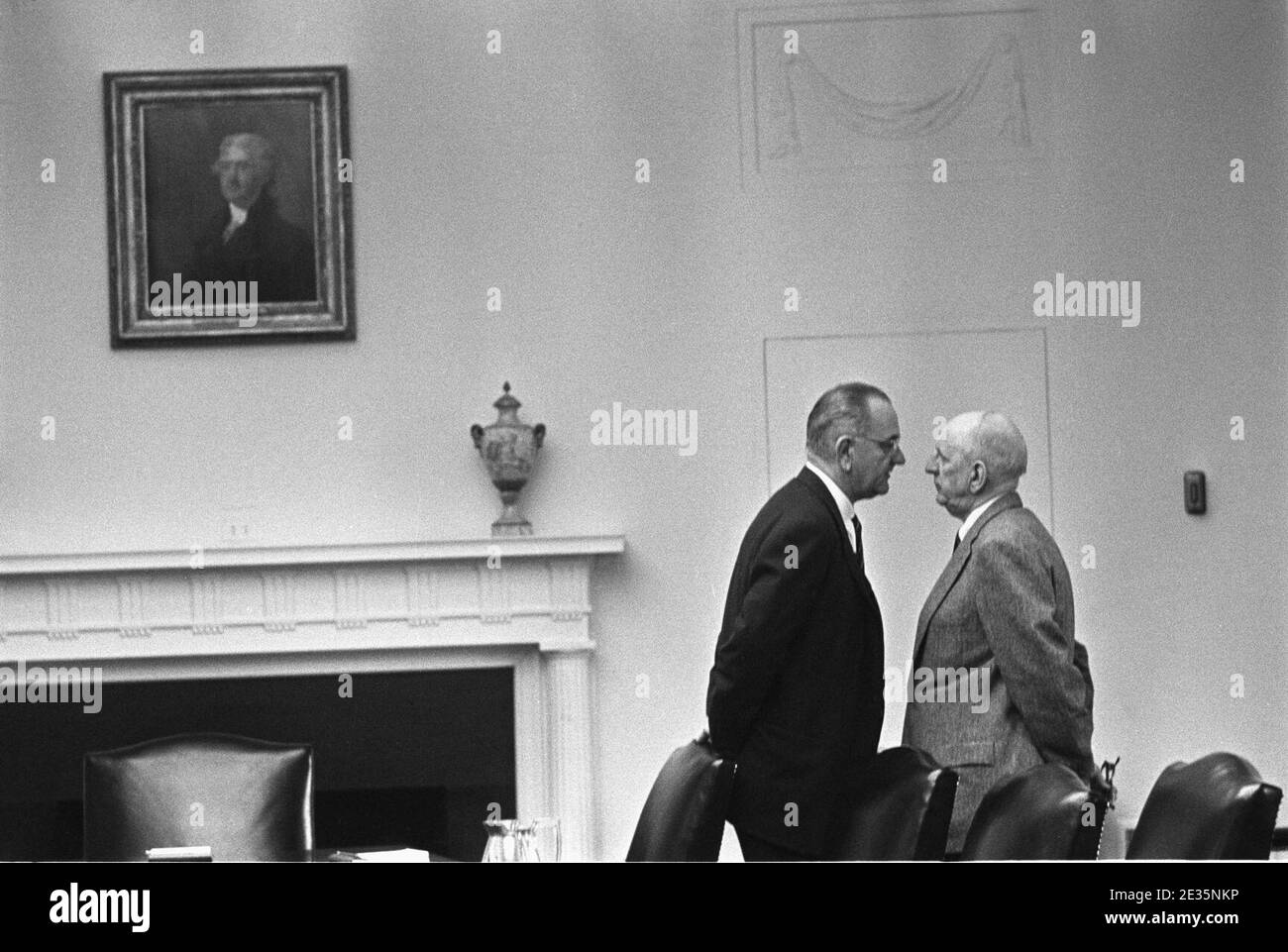 Lyndon Johnson y Richard Russell. Foto de stock