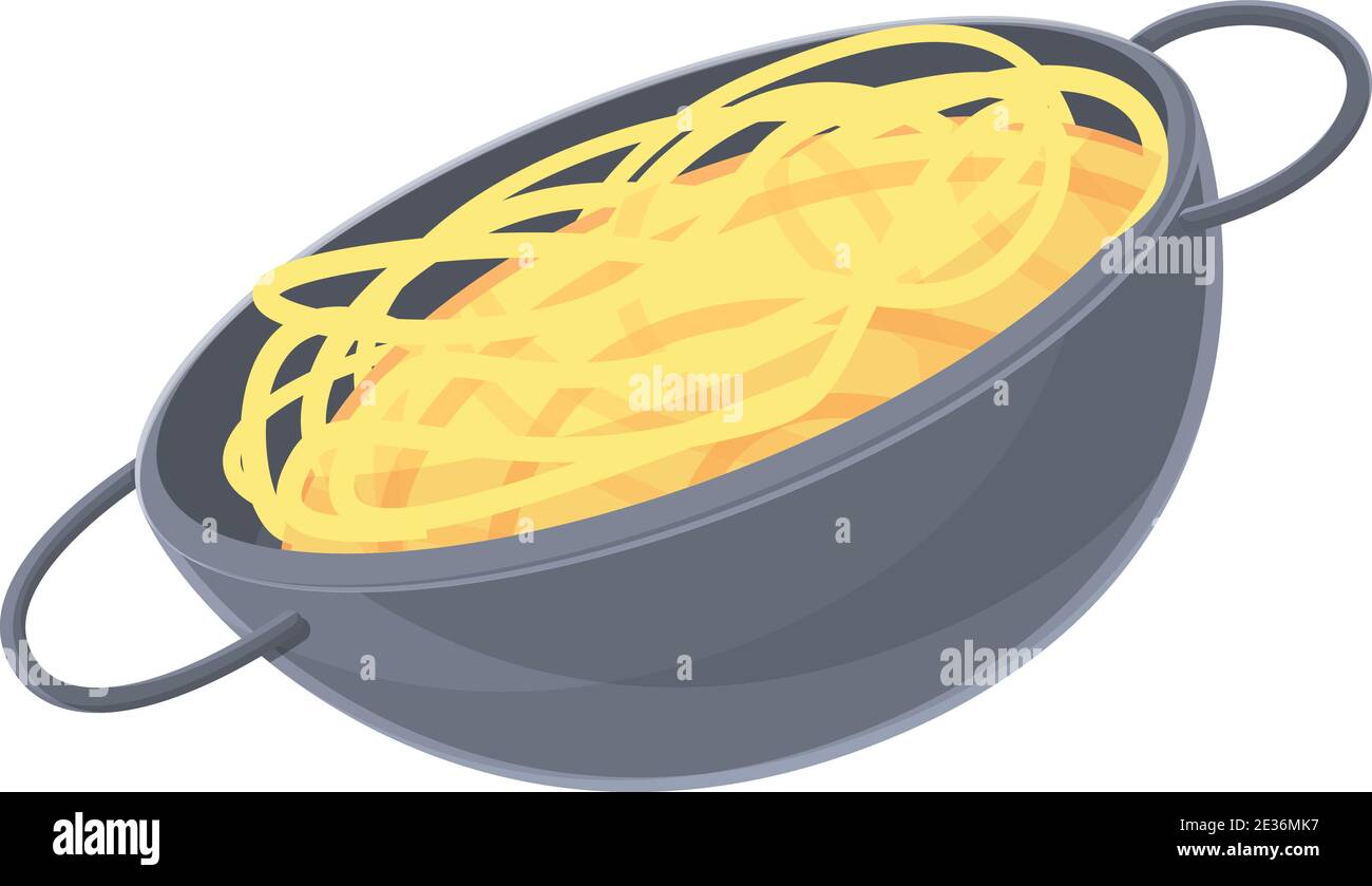 Icono de wok stir fry. Dibujos animados de wok stir fry vector icono para  diseño web aislado sobre fondo blanco Imagen Vector de stock - Alamy