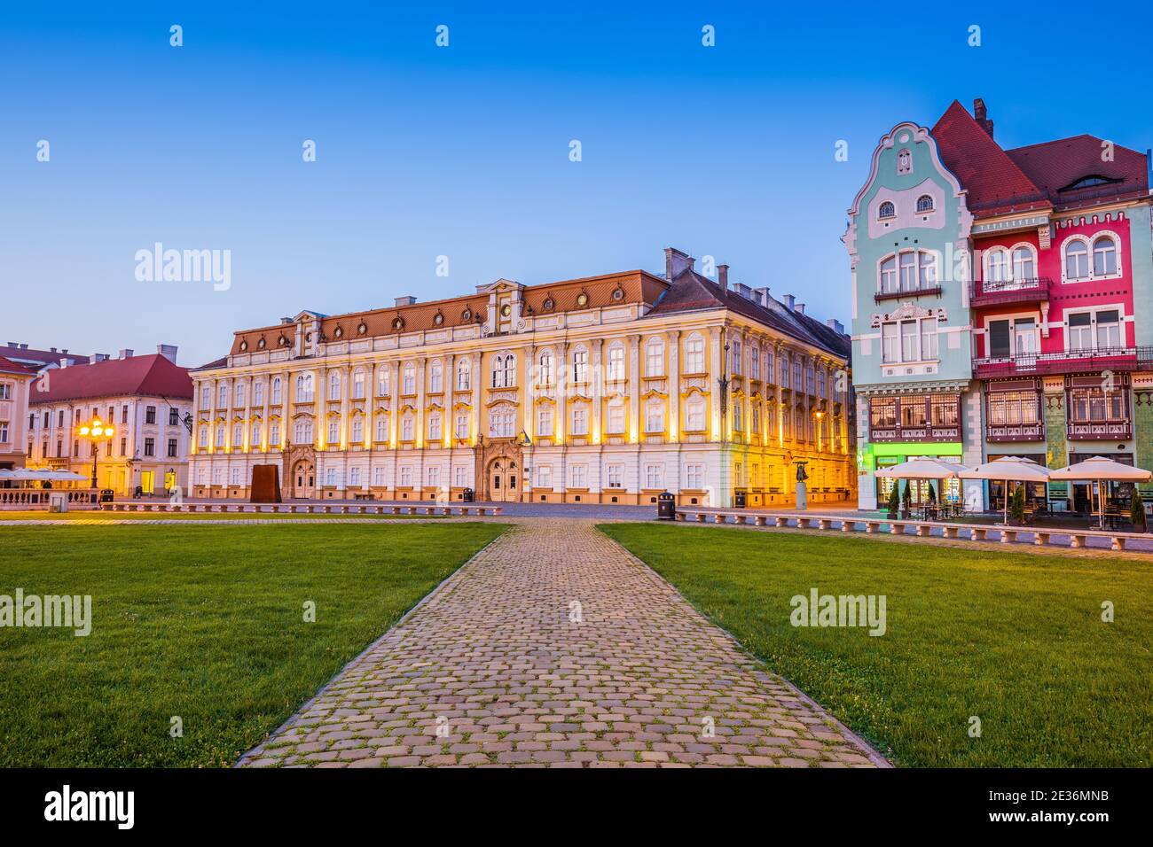 Timisoara, Rumania. Union Square, región histórica de Banat. Foto de stock