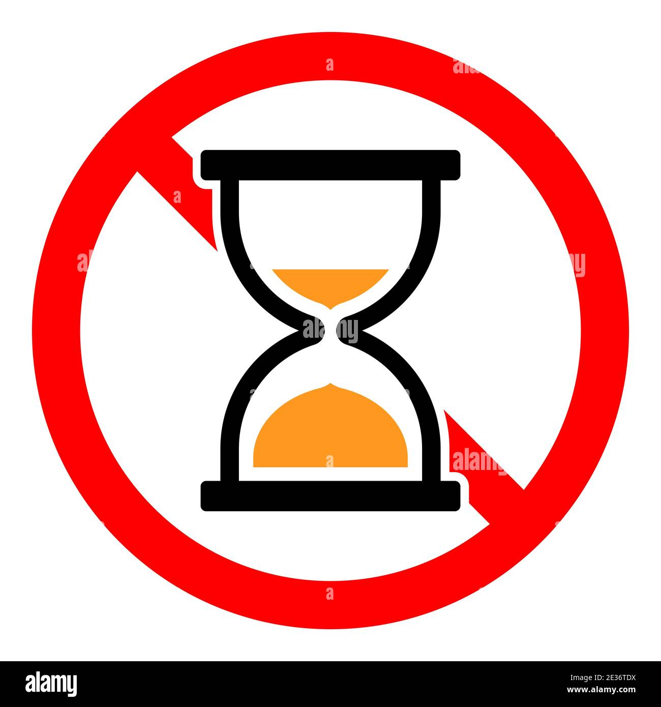 Está prohibido el reloj de arena. Señal roja de detención o prohibición con  icono de reloj de arena. Ilustración vectorial. Señales prohibidas  establecidas Imagen Vector de stock - Alamy