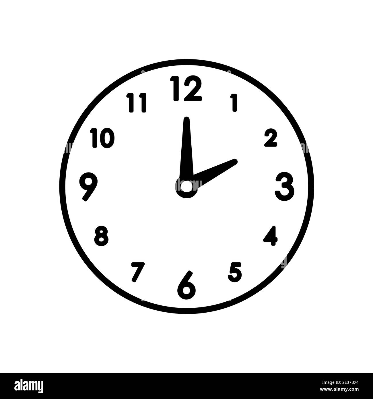 Icono de hora. Pictograma de reloj. Símbolo plano para web. Trazo de