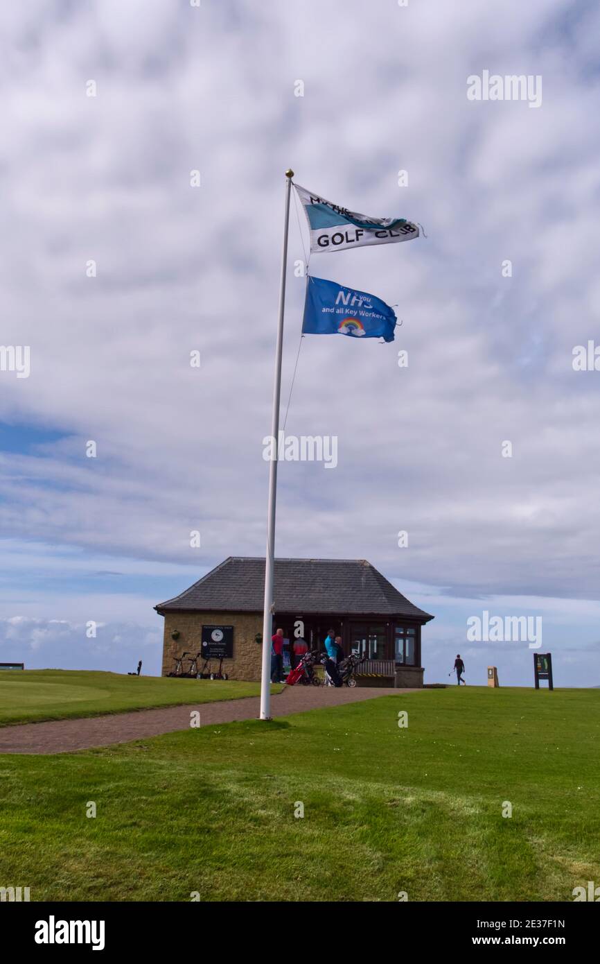 Tienda de profesionales, Club de Golf Machrihanish, Argyll, Escocia Foto de stock