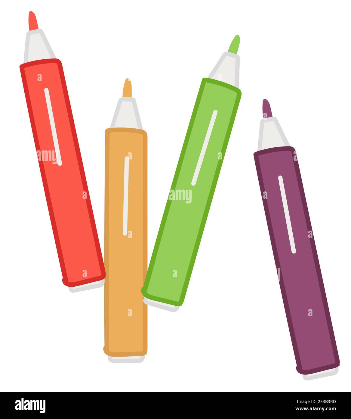 Lápices de colores o marcadores para dibujar arte Imagen Vector de stock -  Alamy