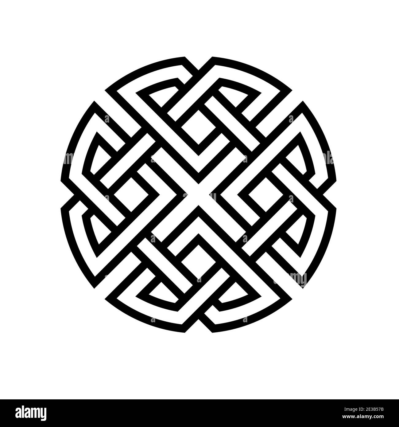 redondo celtic nudo etno patrón, vector tejido líneas de punto rayas nudo desarrollo de la salud y buena suerte Ilustración del Vector