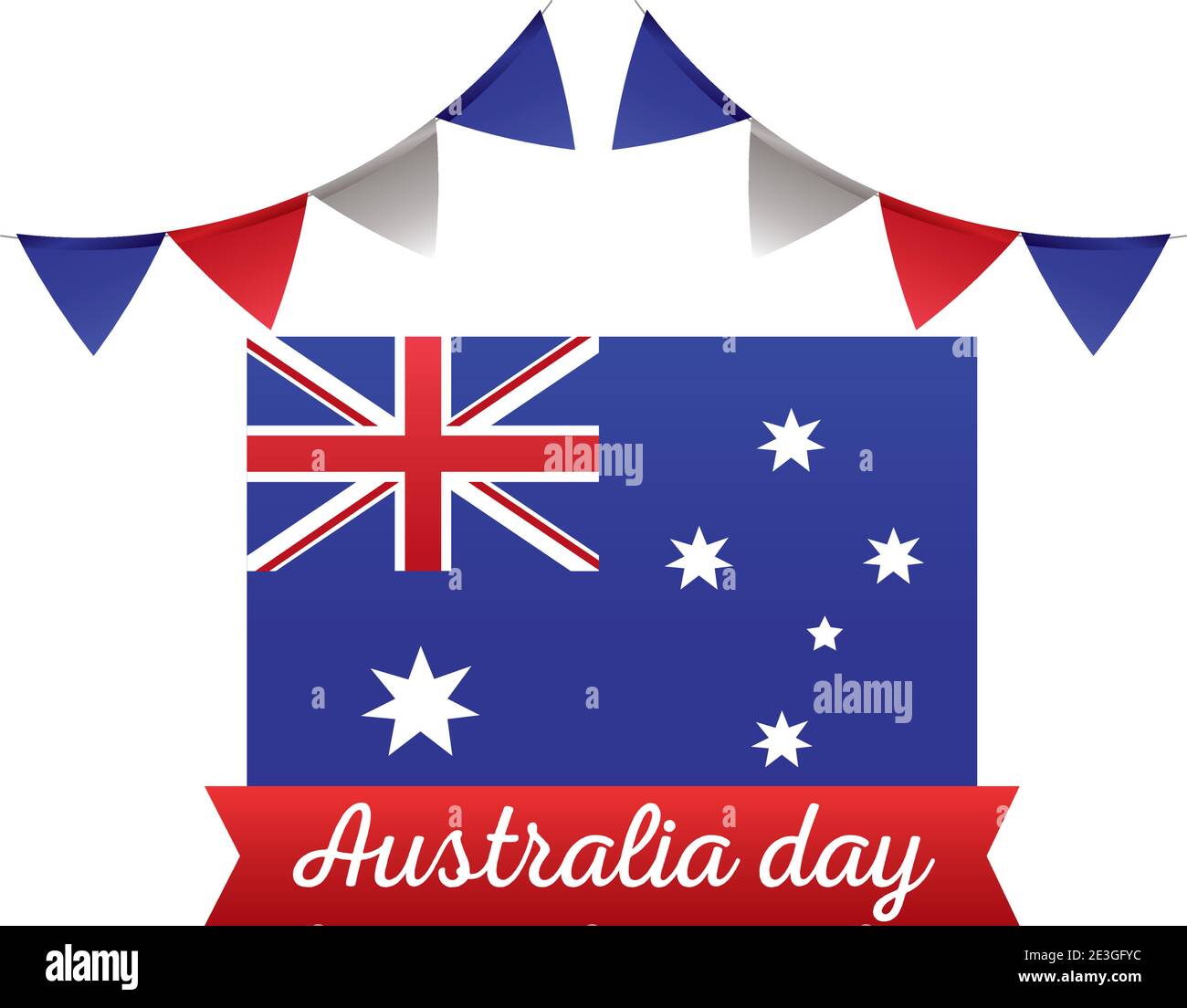 feliz día de australia con y guirnaldas decoración colgante diseño de ilustración vectorial Imagen Vector de stock Alamy