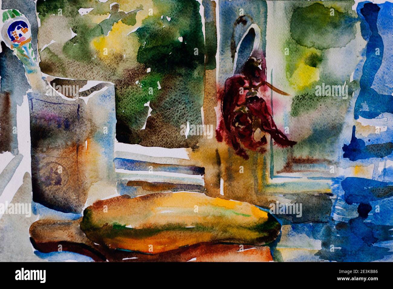 sal, médula y pimienta en una pintura de manos libres de color de la morena  Fotografía de stock - Alamy