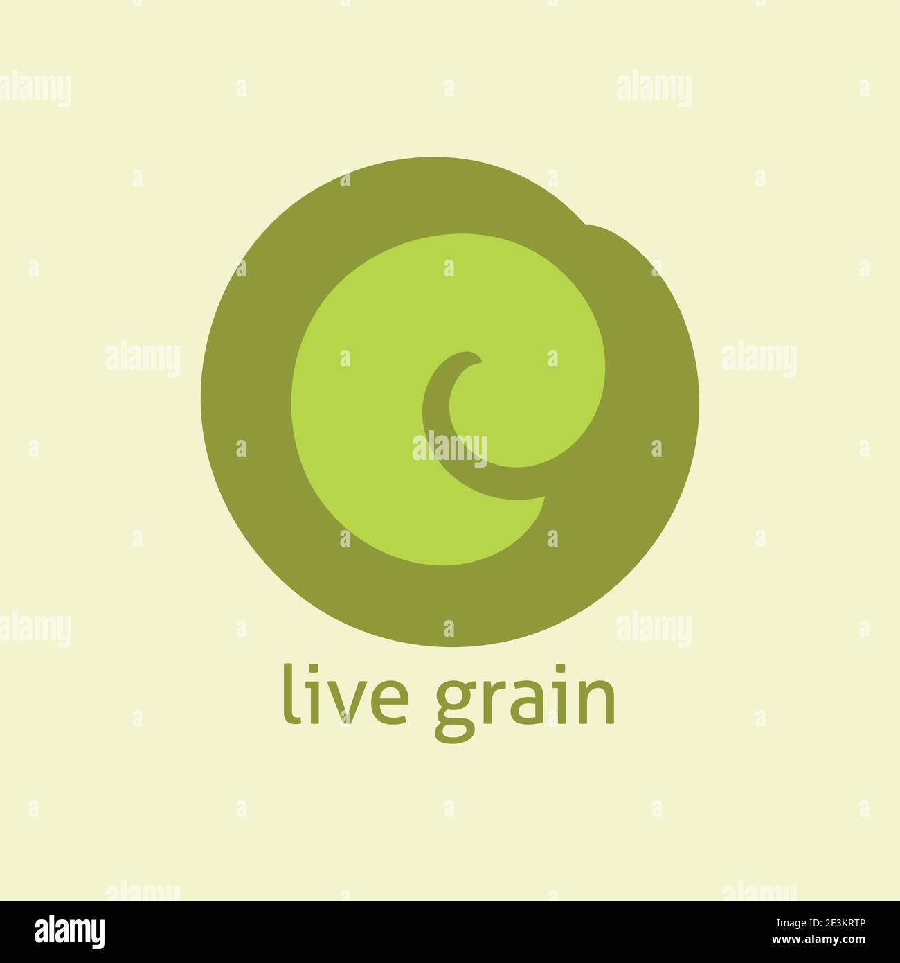 Plantilla de logotipo de grano vivo con germen de grano. Logotipo vectorial simple. Colores CMYK Ilustración del Vector