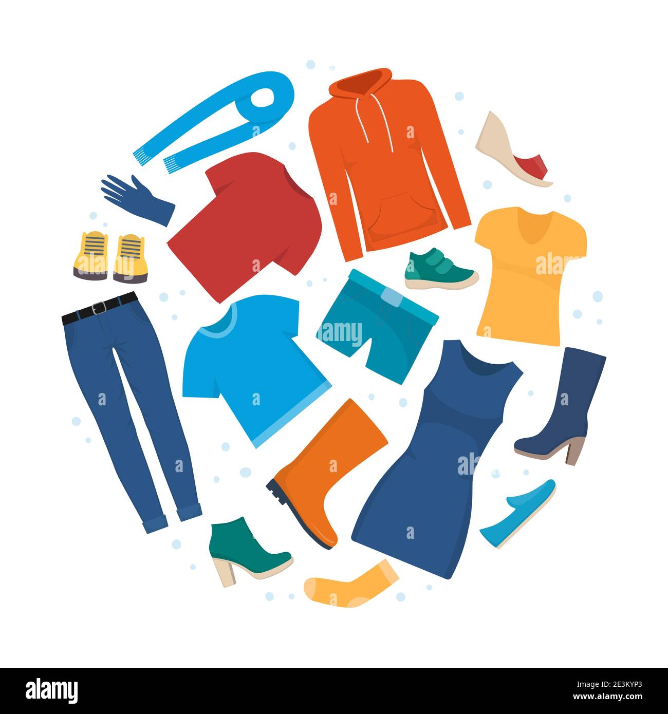 Ropa y accesorios moda icono conjunto. Ropa y calzado para hombres y  mujeres. Ropa informal de temporada. Boutique, surtido showroom, personal  wardrob Imagen Vector de stock - Alamy