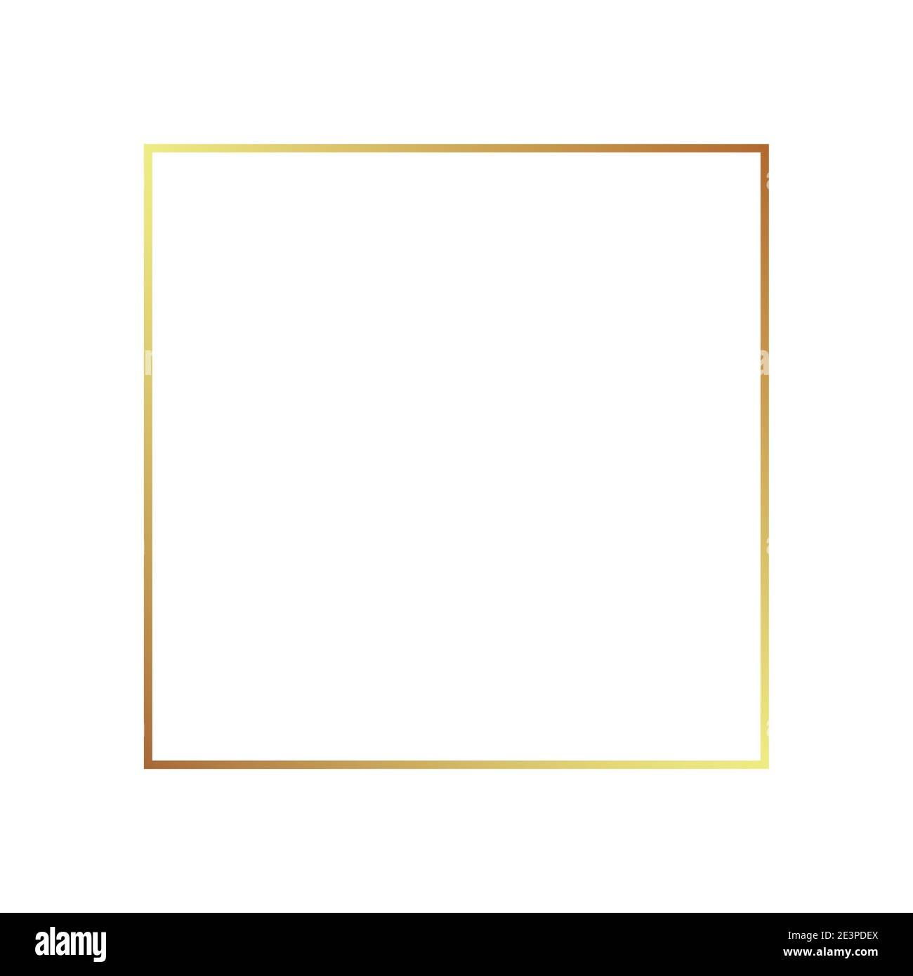 Borde de marco de oro vector delgado de borde de oro elemento cuadrado  Imagen Vector de stock - Alamy