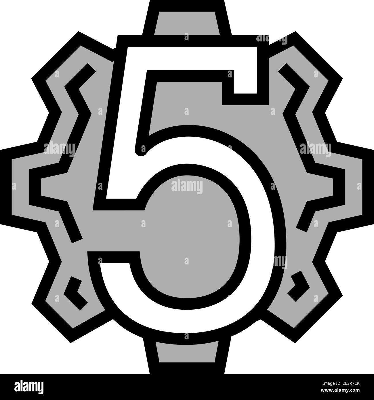 quinto número de color icono de ilustración vectorial Imagen Vector de