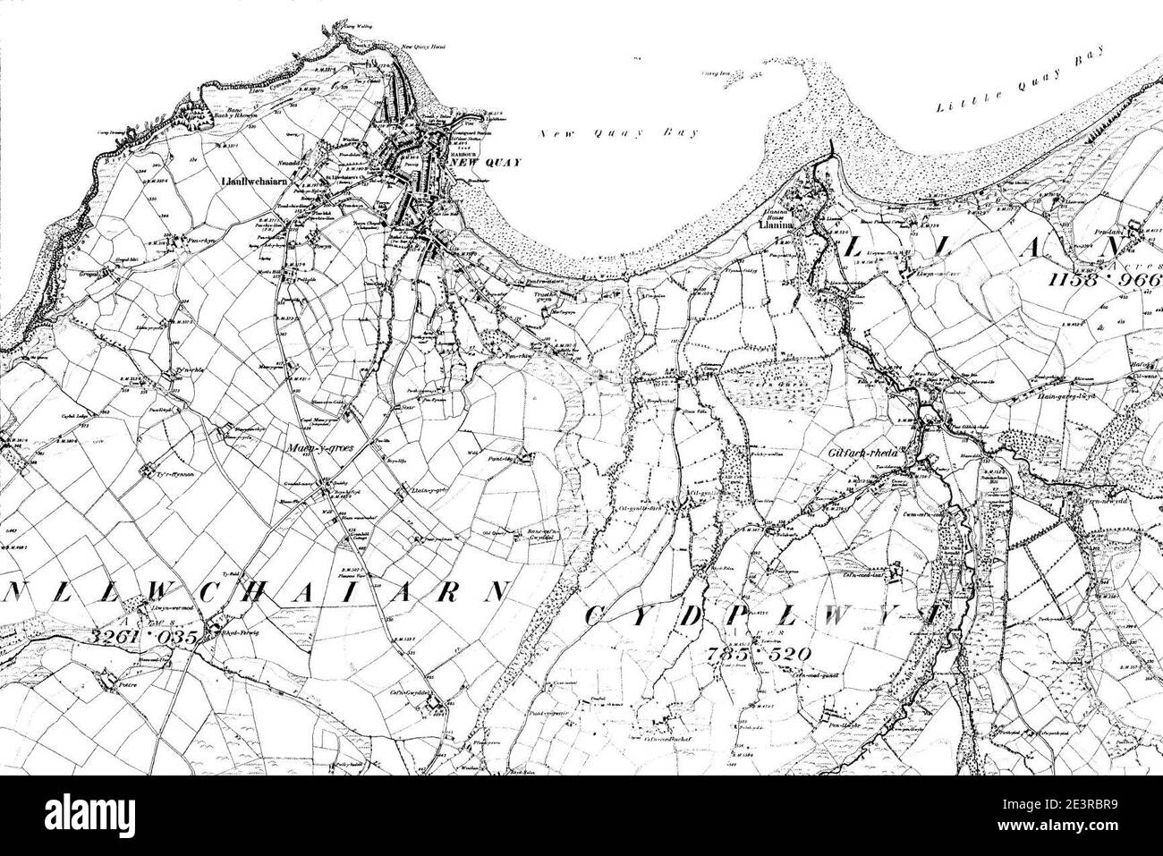 Mapa de Cardiganshire OS Nombre del mapa 024-NW, Ordnance Survey, 1887 ...