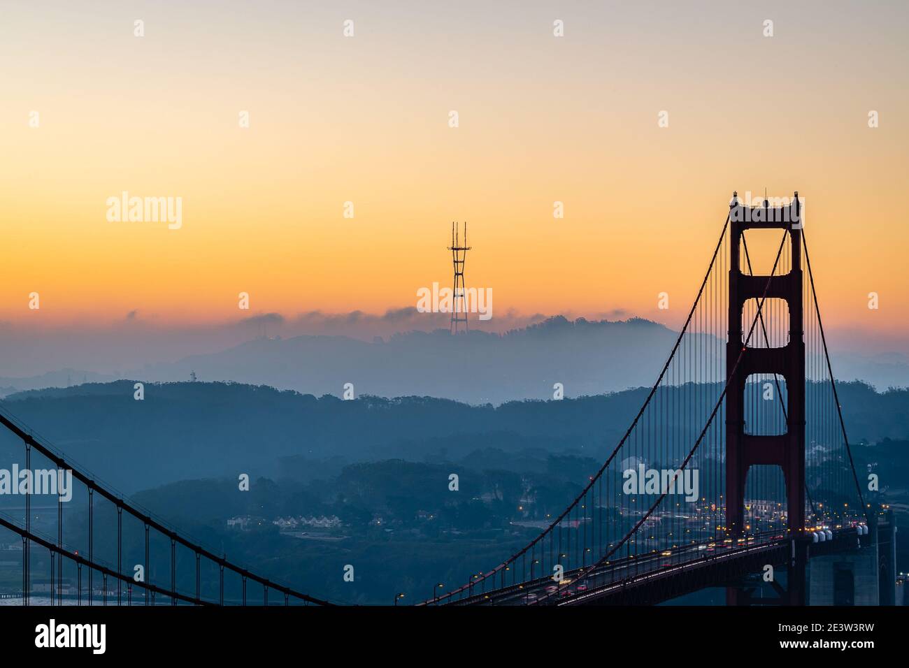San Francisco Sunrise de Battery Spencer Foto de stock