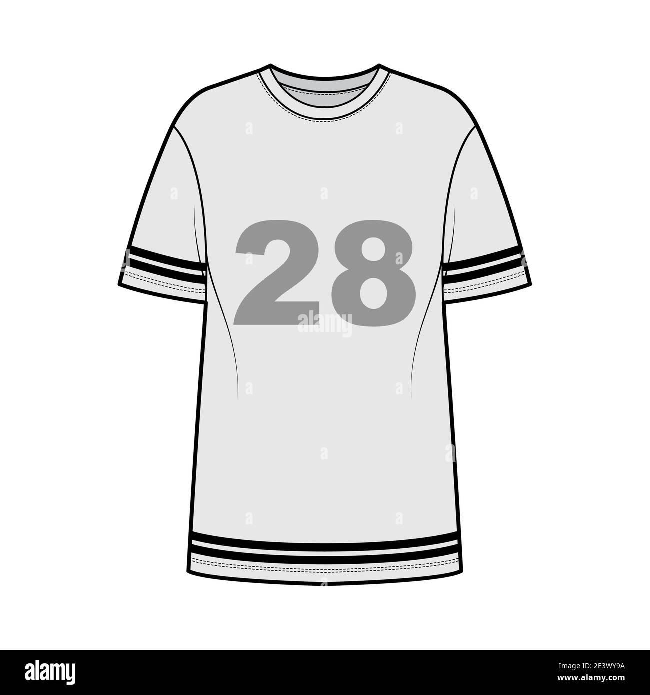 Camiseta fútbol americano técnica ilustración de moda con manga