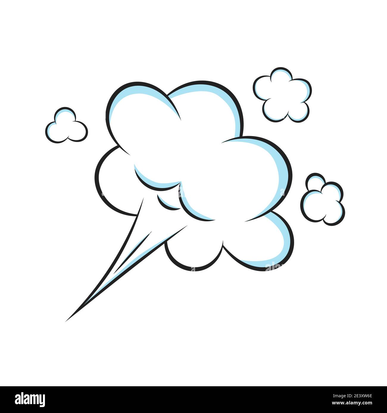 Pop art cómic libro de dibujos animados fart nube de estilo plano diseño vector ilustración. Mal olor o olor tóxico dibujos animados humo nube aislada en blanco b Ilustración del Vector