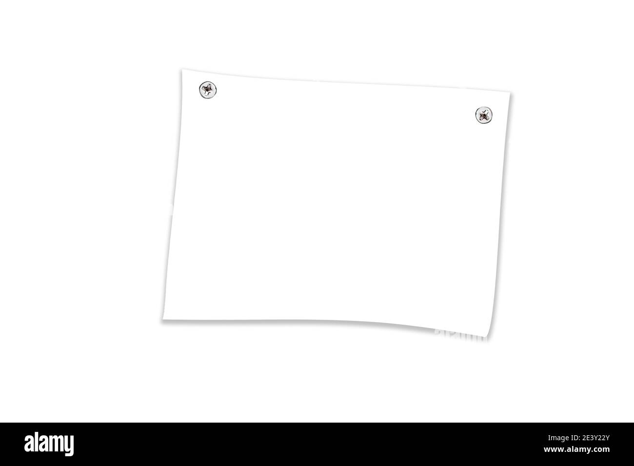 Hoja blanca de papel sobre fondo blanco aislada sobre blanco Fotografía