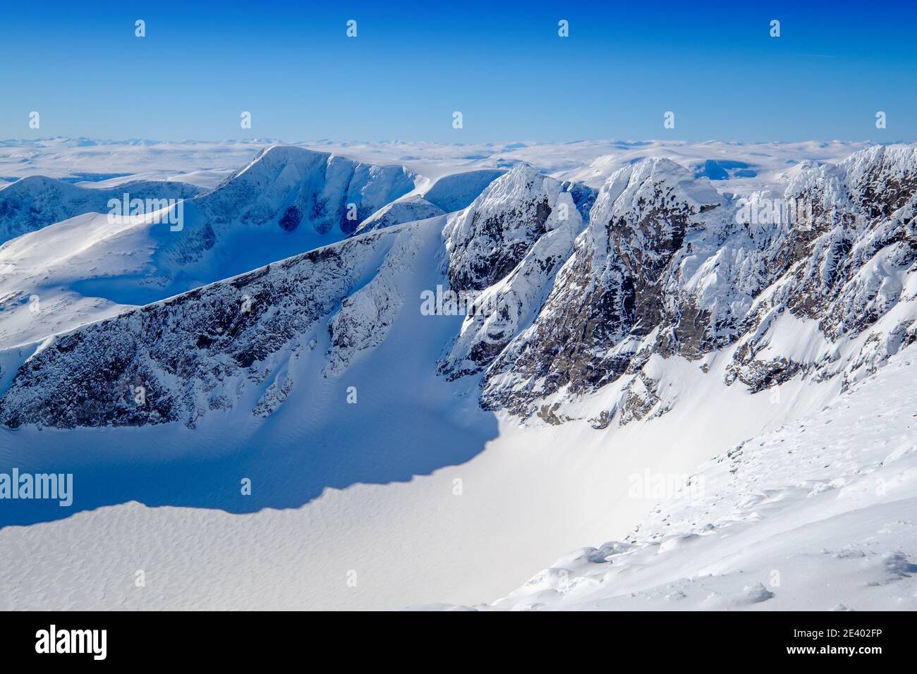 El grupo de montañas Snohetta en Dovre, Noruega Foto de stock