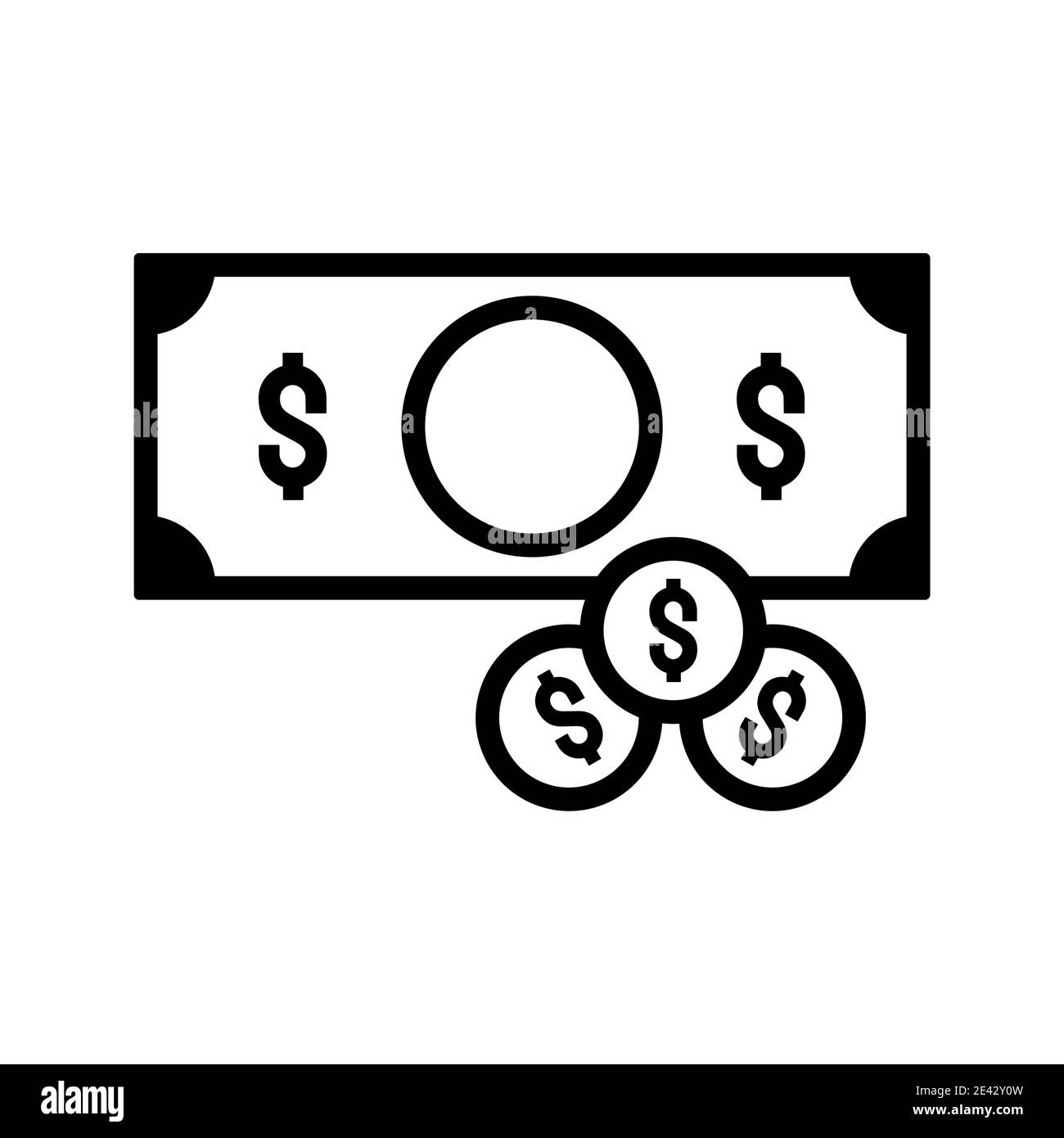 Pago en efectivo dinero simple icono. Icono de vector EPS Imagen Vector de  stock - Alamy