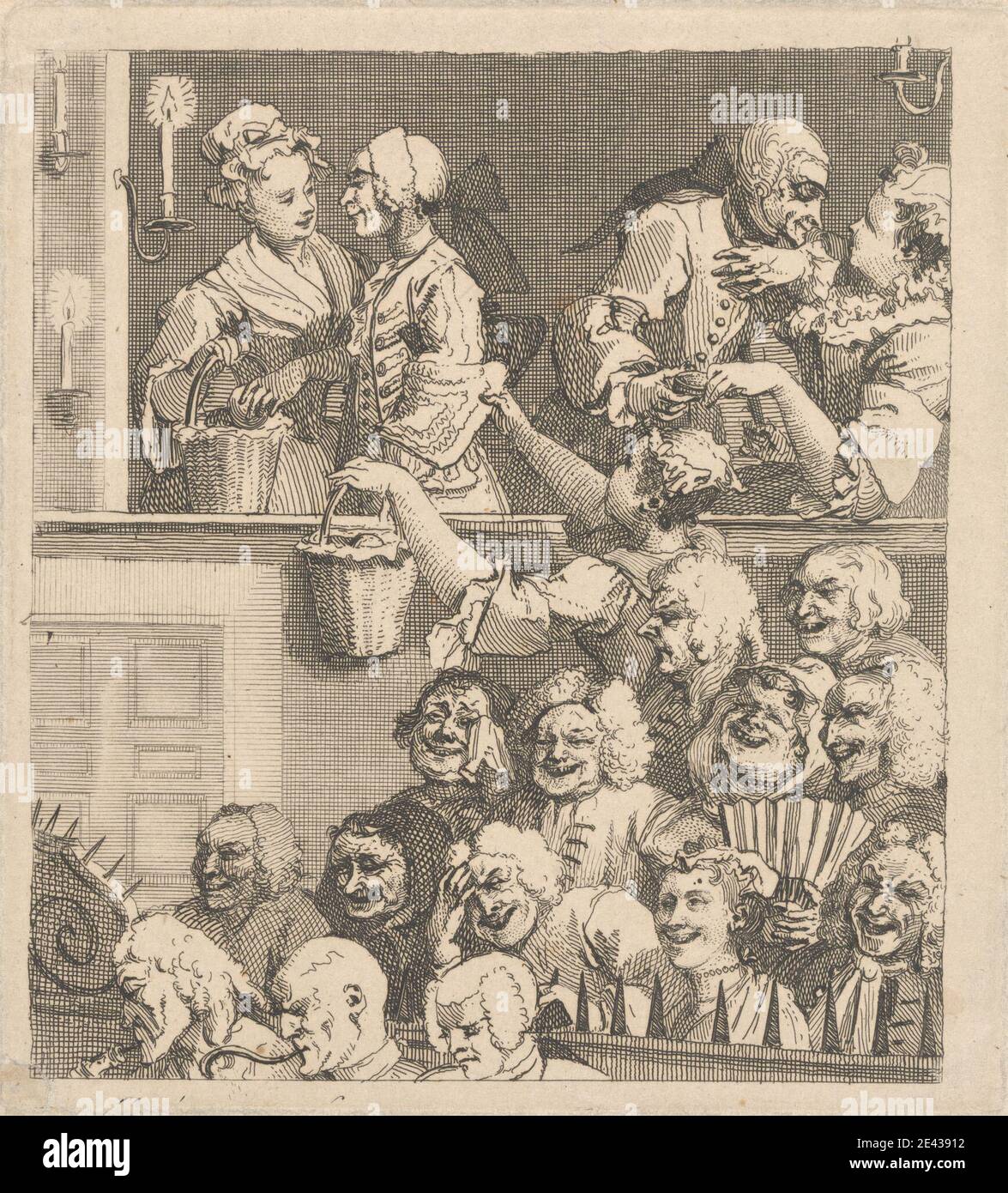William Hogarth, 1697-1764, británico, el público riendo, 1733. Grabado. Foto de stock