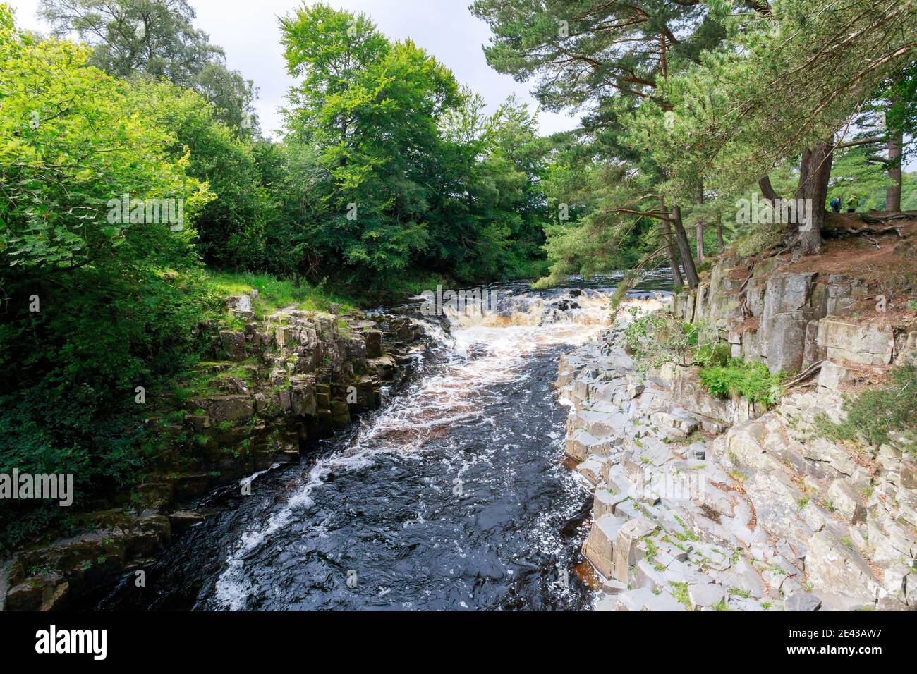 Cascada de Baja Fuerza, Valle de Bowles Tees, Condado de Durham Foto de stock