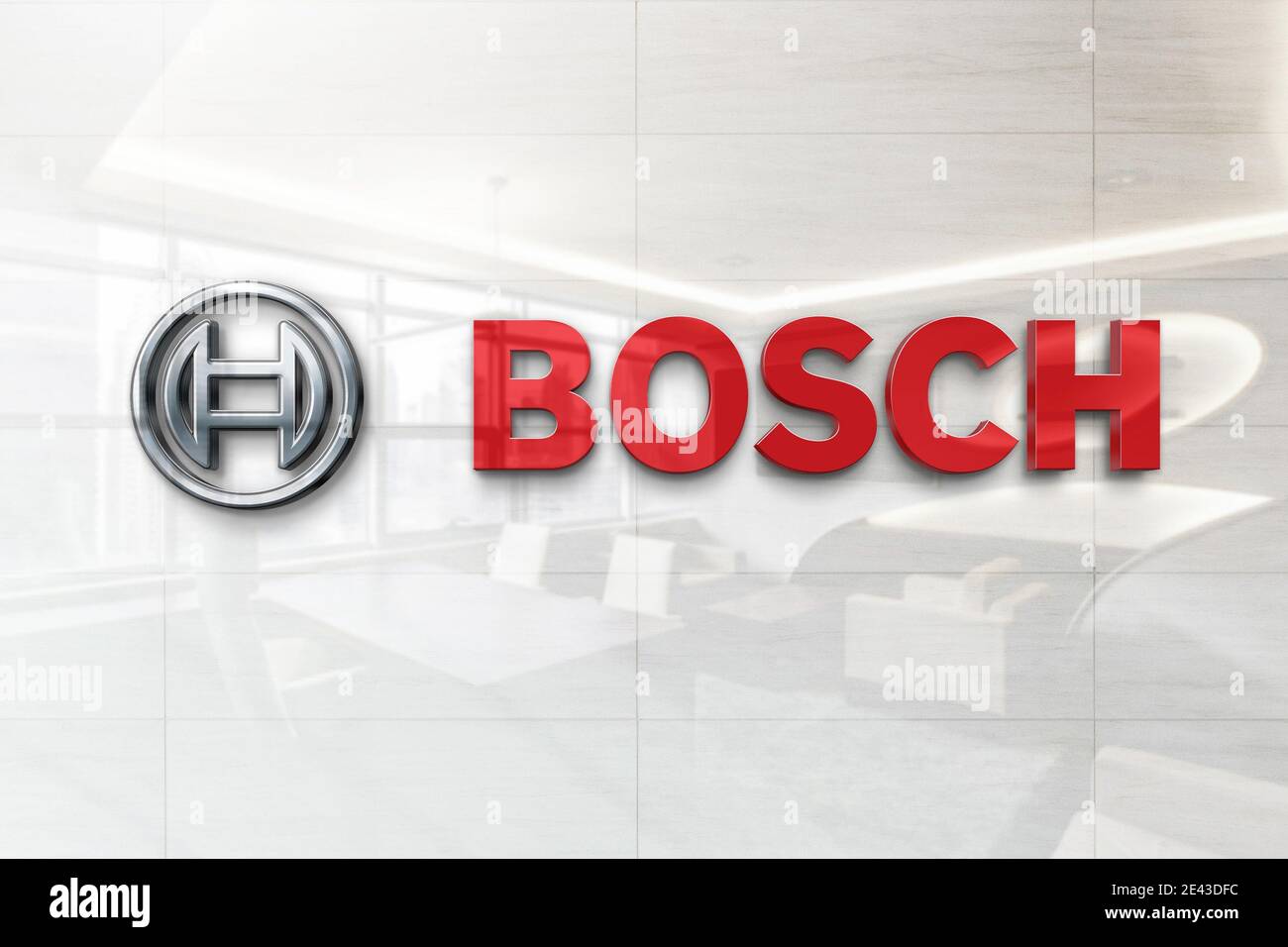 logotipo de bosch en la pared empresarial Foto de stock