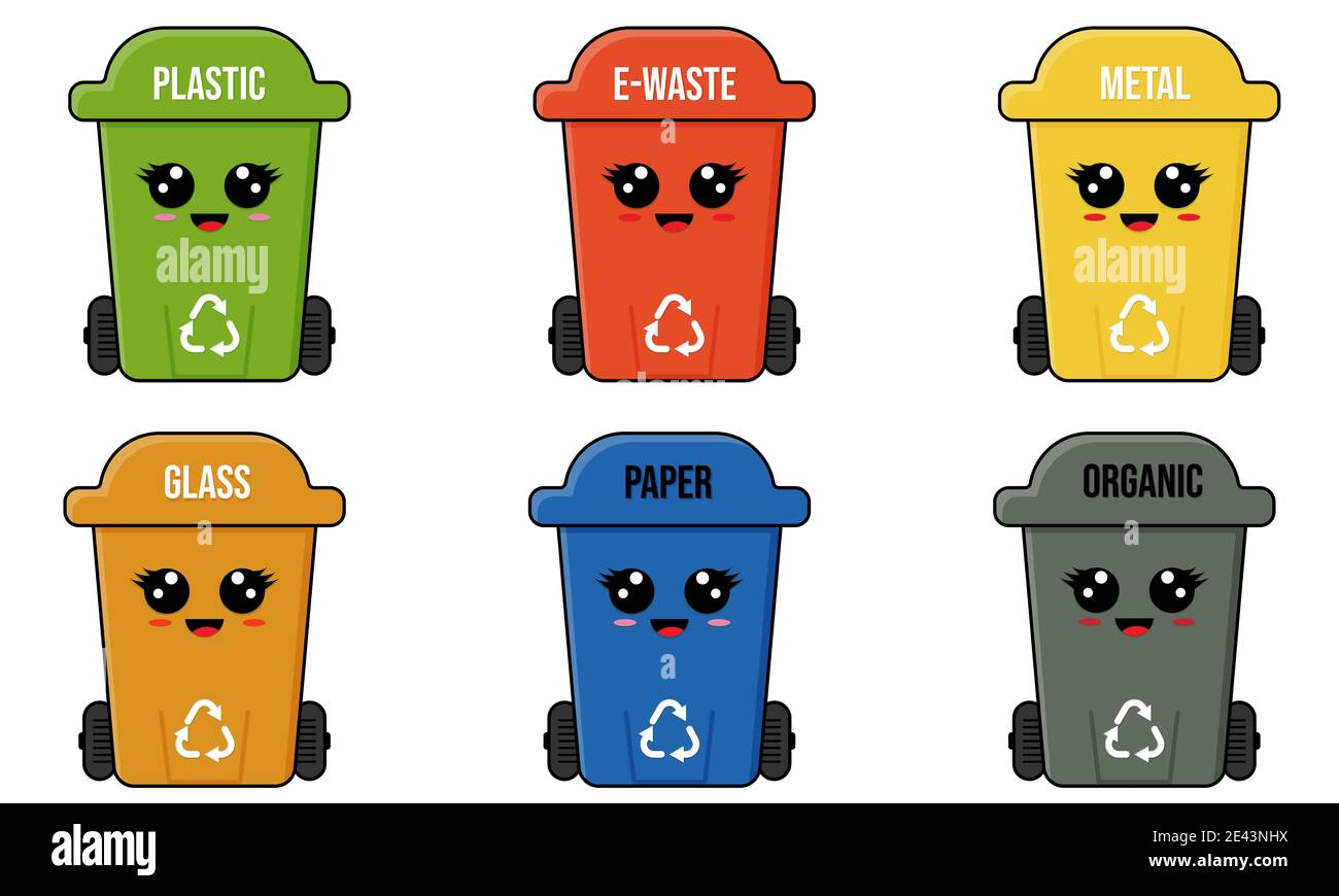 Animados Cubos De Reciclaje Dibujo Papelera Dibujo Basureros De Reciclaje  Cubo De Basura Cocina L, image size:1300x870