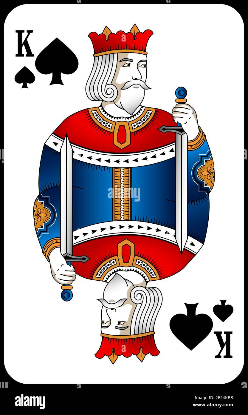 Póquer jugar cartas rey espadas. Nuevo diseño de jugar a las cartas Imagen  Vector de stock - Alamy