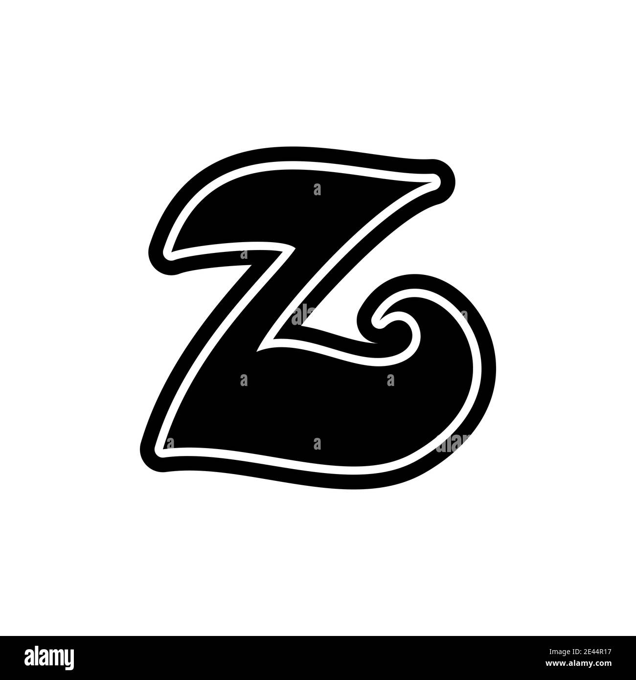 Letra Z letra decorativa letra dibujada a mano, letra vectorial del