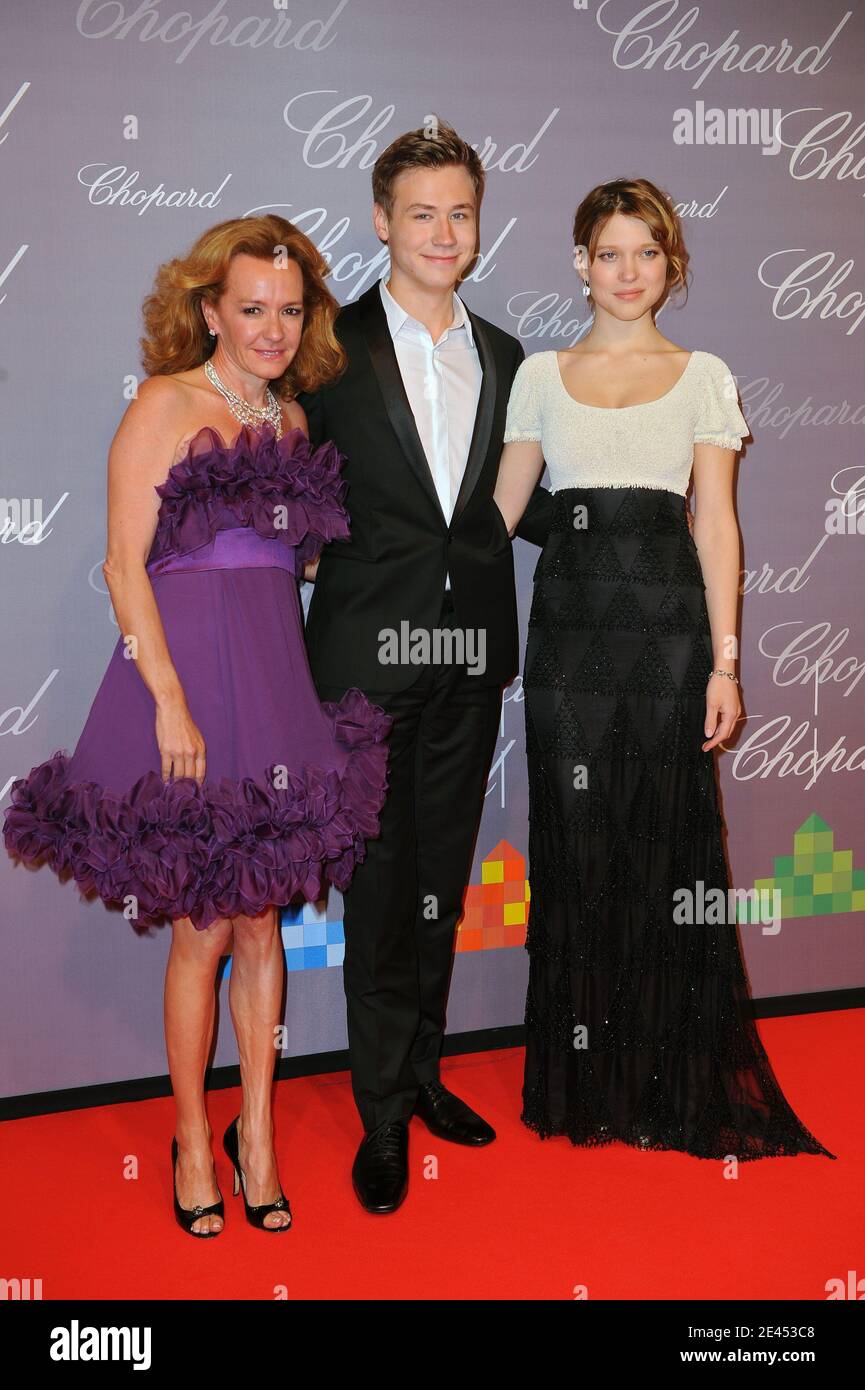 Caroline Gruosi-Scheufele, el actor David Kross y la actriz Lea Seydoux  asistieron a la fiesta Trophee Chopard celebrada en el 'Baoli'l durante el  62º Festival de Cannes en el Palais des Festivals