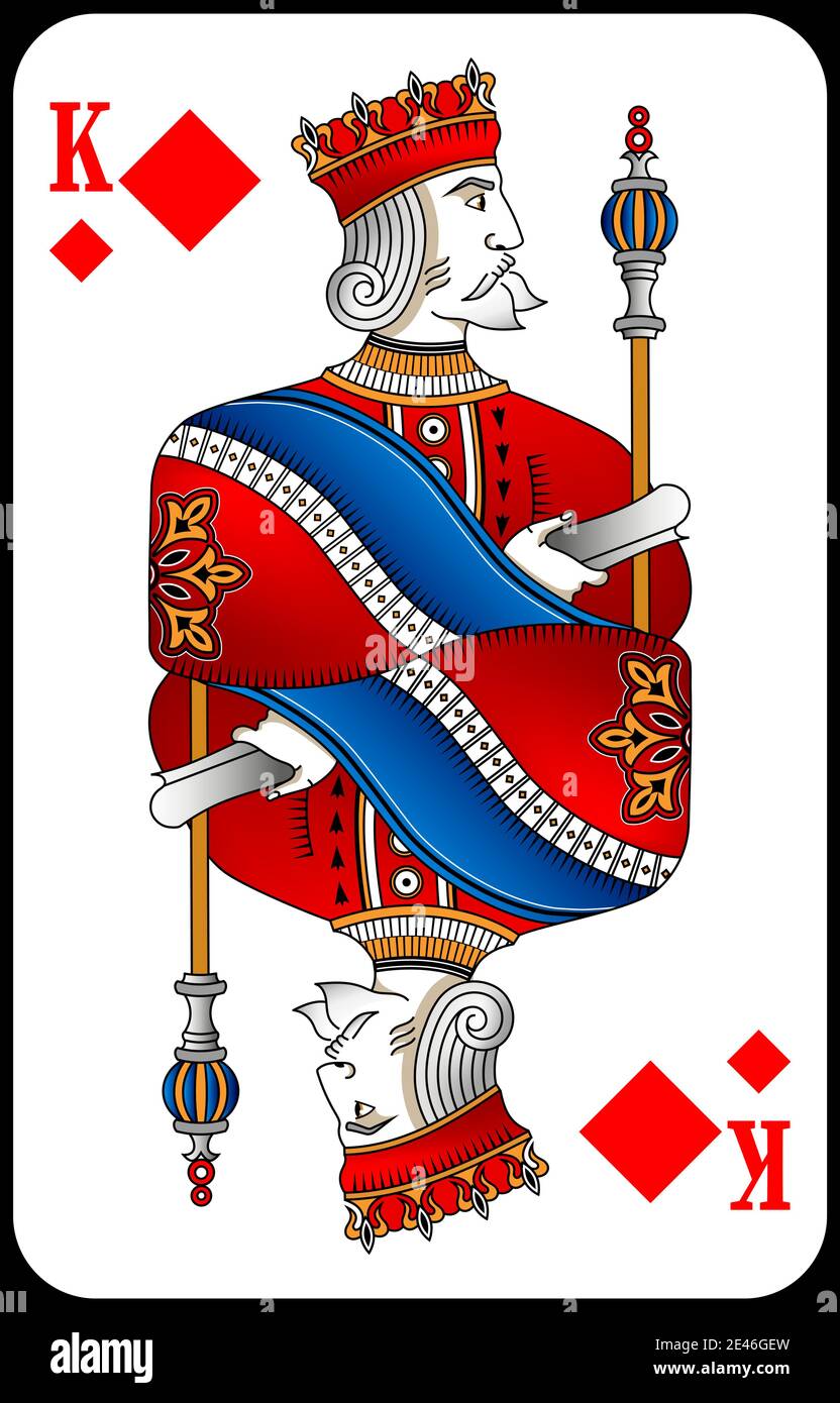 Poker jugar a la carta de diamantes de rey. Nuevo diseño de jugar a las  cartas Imagen Vector de stock - Alamy
