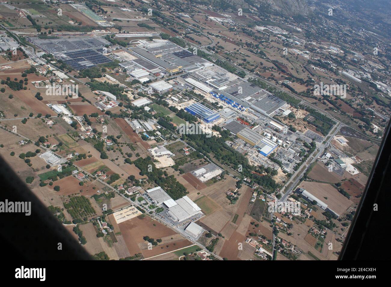 Cassino, Italia - 28 agosto 2008: Veduta aerea dello stabilimento Fiat di Cassino Foto de stock