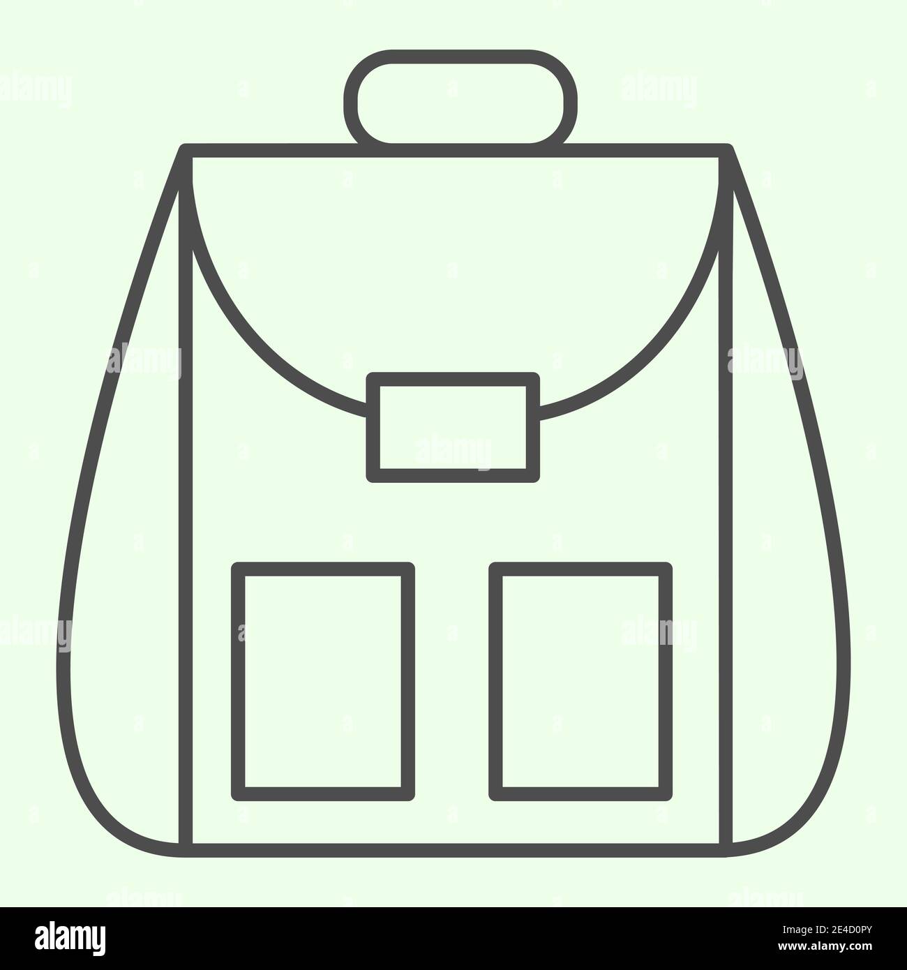 Icono de línea delgada de mochila. Estudiante personal bolsa escolar  contorno estilo pictograma sobre fondo blanco bolsa escolar o paquete de  día para el concepto móvil y la web Imagen Vector de