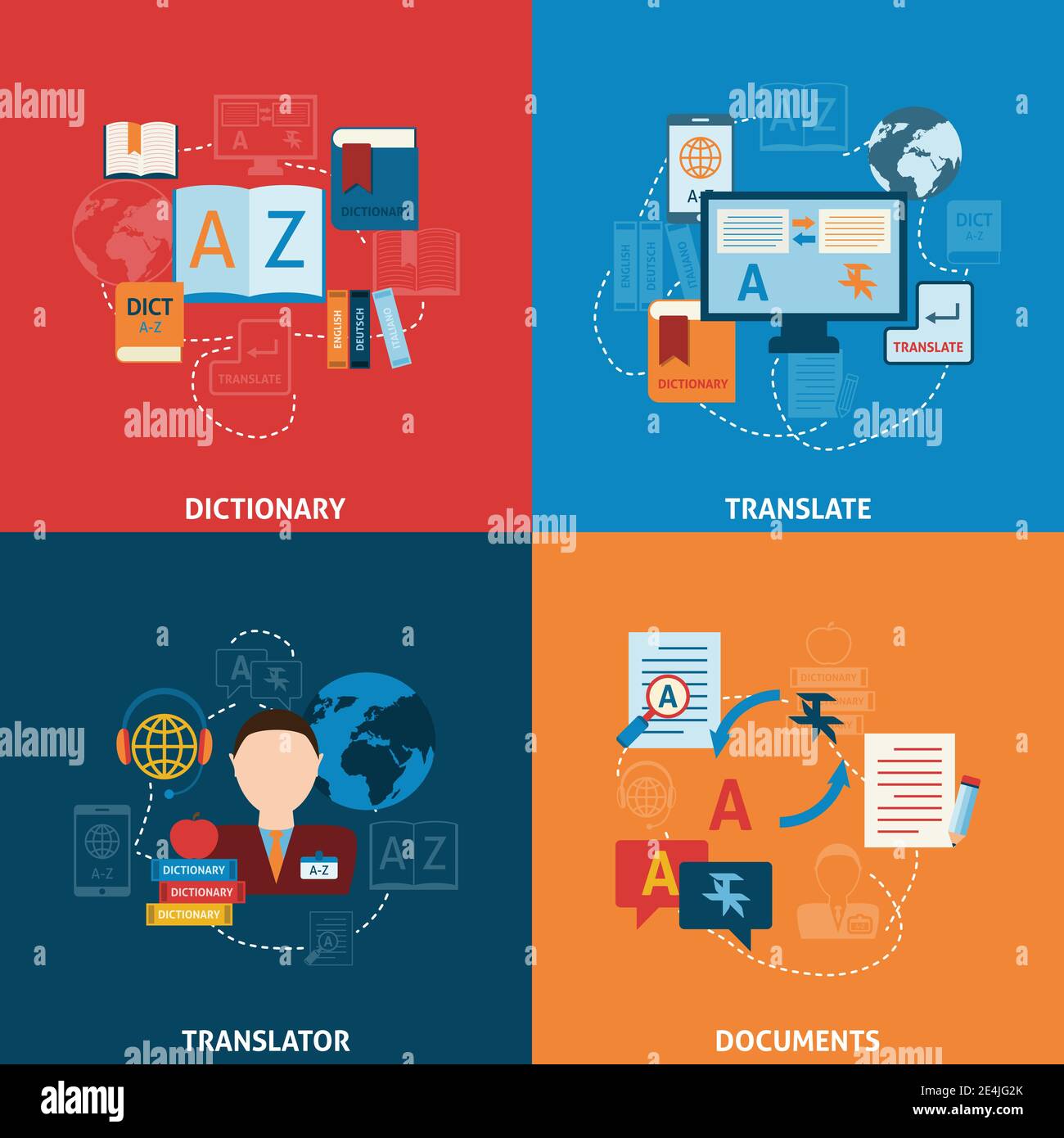 Cartel bilingue Imágenes vectoriales de stock Alamy