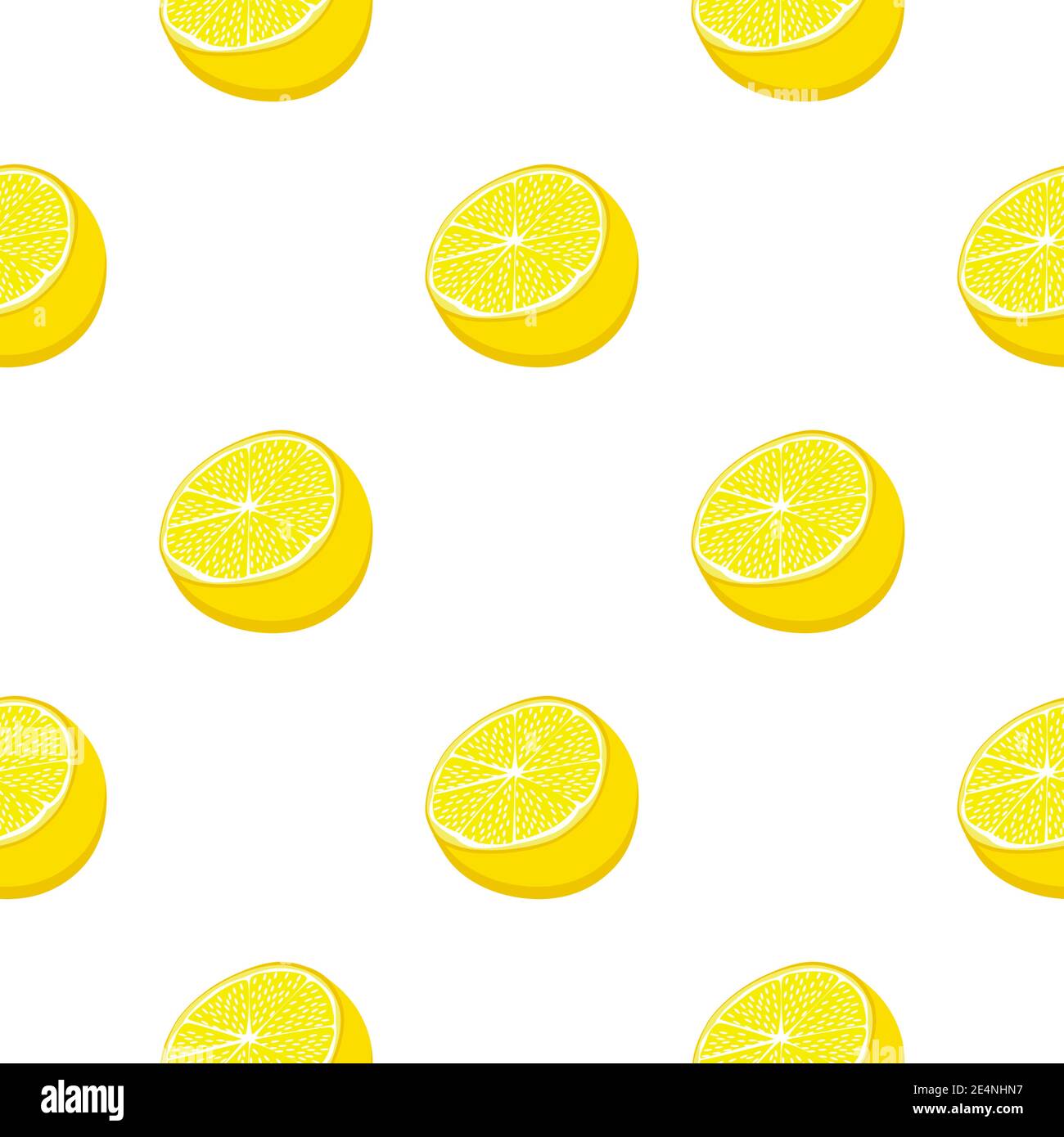 Ilustración sobre el tema de color grande sin costuras amarillo limón, patrón de fruta brillante para el sello. Patrón de fruta que consiste en hermoso limón de repetición sin costuras. S Ilustración del Vector