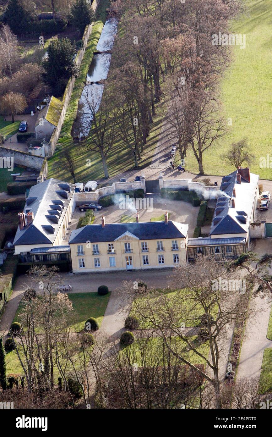 Vistas aéreas de la Residencia la Lanterne, celebrada el día de la boda del  Presidente Nicolas Sarkozy y Carla Bruni, el 2 de febrero de 2008. Foto de  Thierry Orban/ABACAPRESS.COM Fotografía de